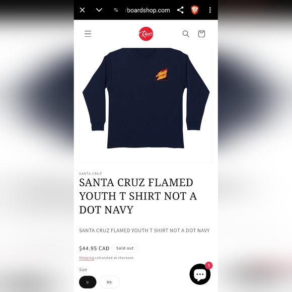 Santa Cruz Skateboards "Not a Dot" Flame Tee - Picture 5 of 5